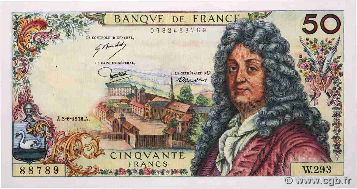 50 Francs RACINE FRANCE  1976 F.64.33 XF+