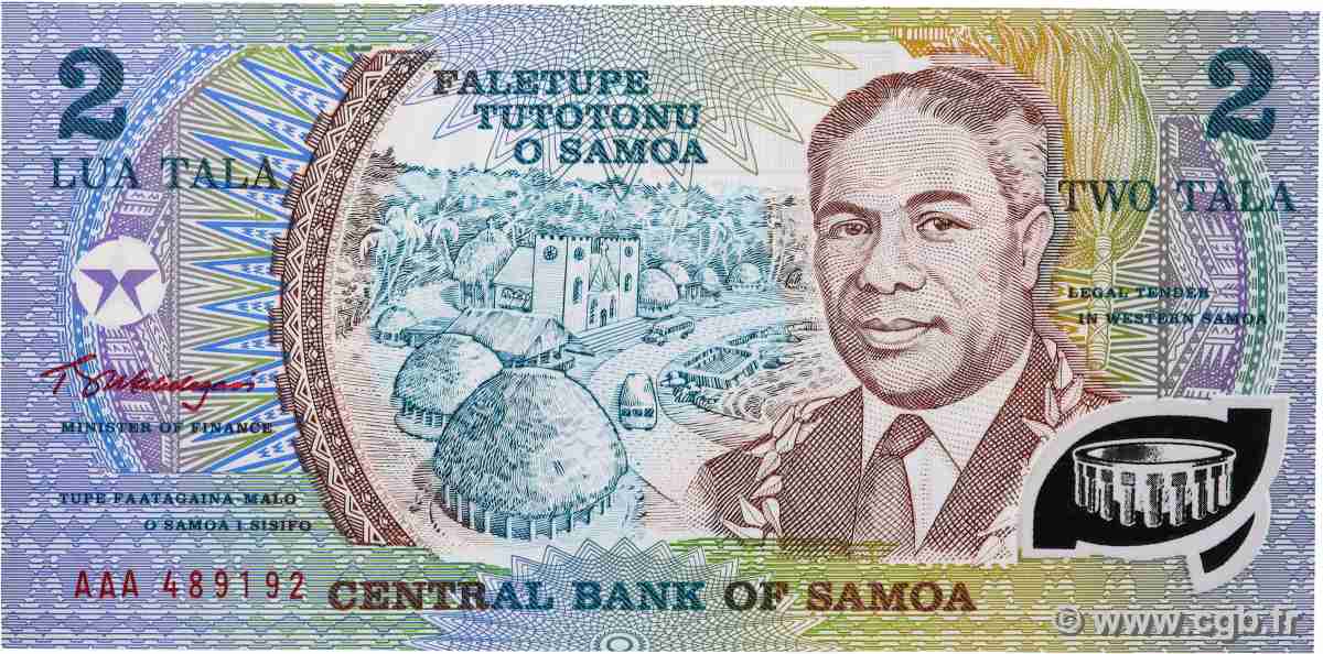 2 Tala SAMOA  1990 P.31a AU