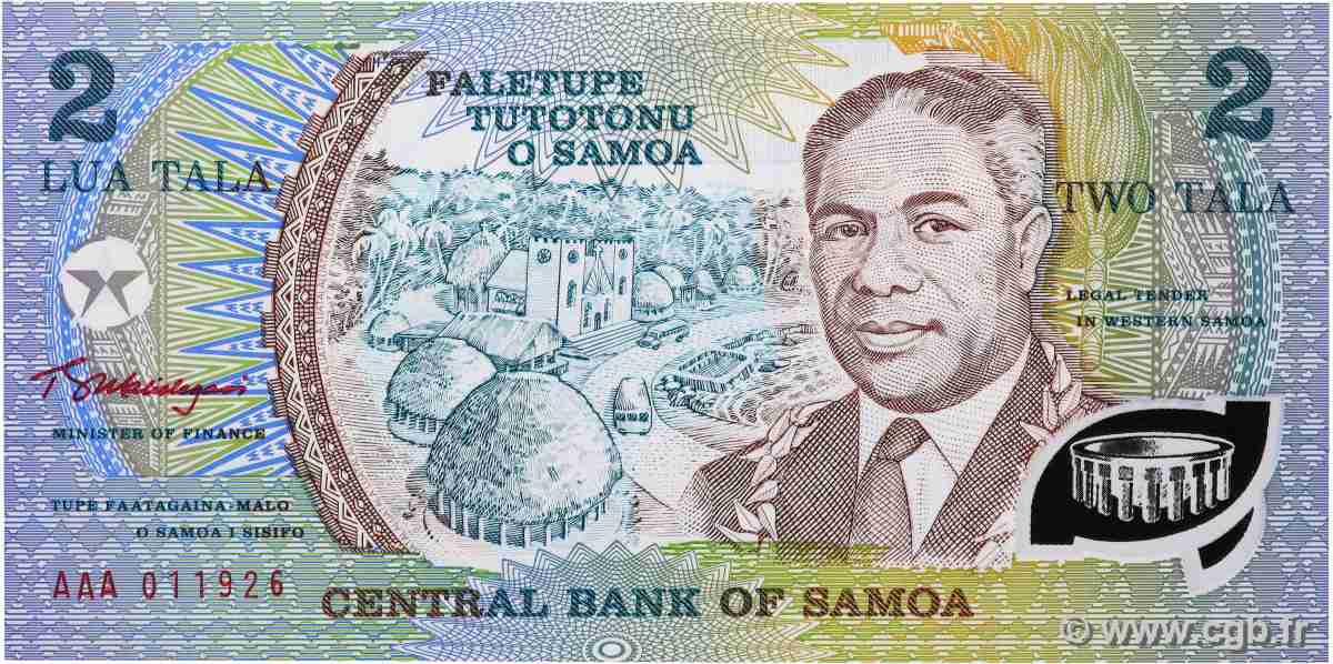 2 Tala SAMOA  1990 P.31a ST