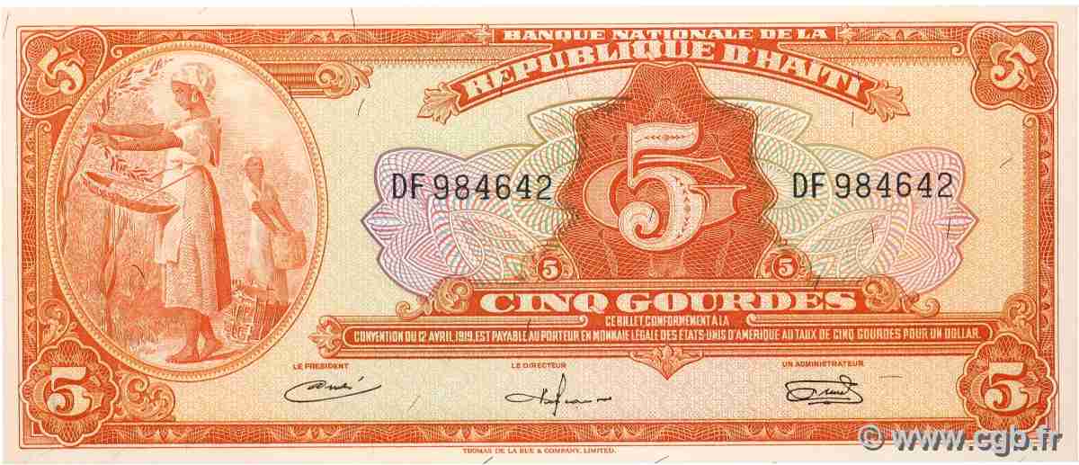 5 Gourdes HAÏTI  1967 P.192a UNC