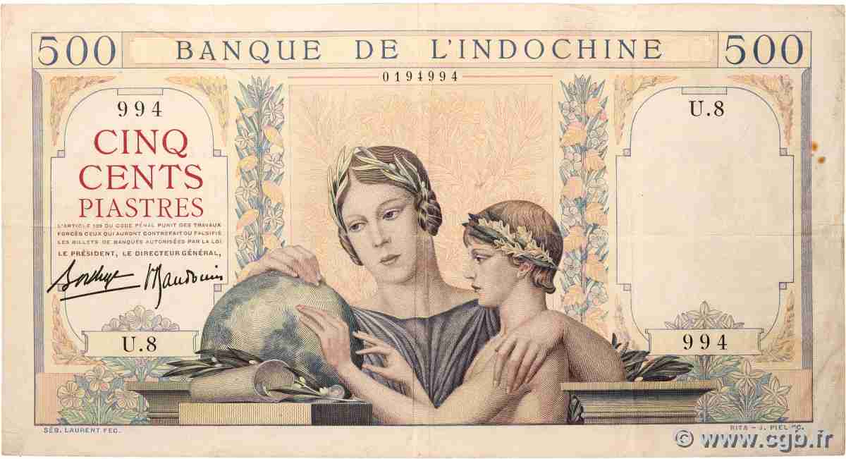 500 Piastres INDOCHINE FRANÇAISE  1939 P.057 pr.TTB