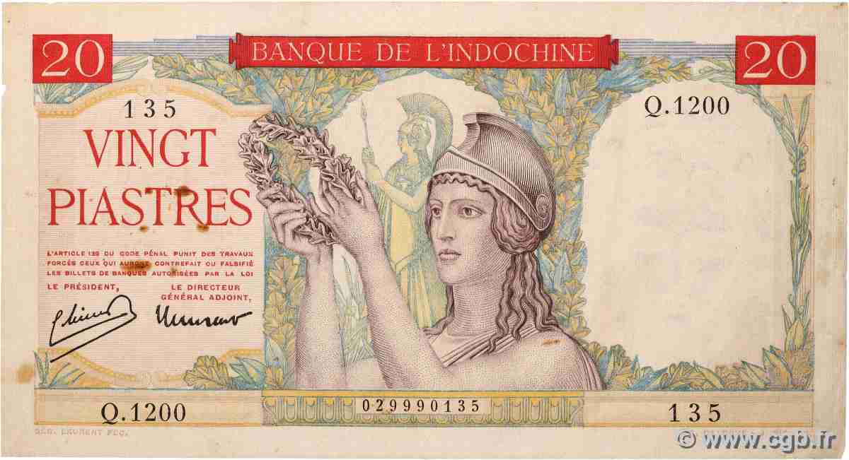 20 Piastres INDOCHINE FRANÇAISE  1949 P.081a pr.TTB
