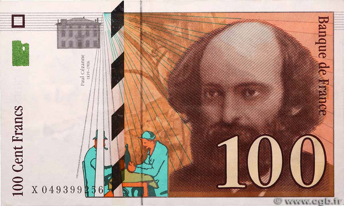 100 Francs CÉZANNE FRANCE  1998 F.74.02 VF+