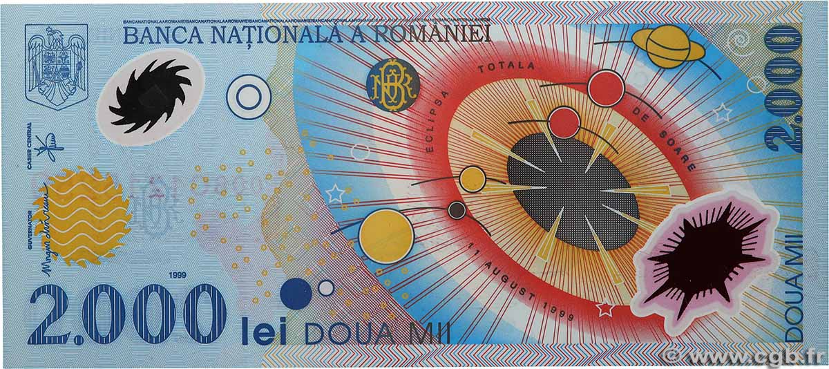 2000 Lei Commémoratif RUMANIA  1999 P.111a FDC