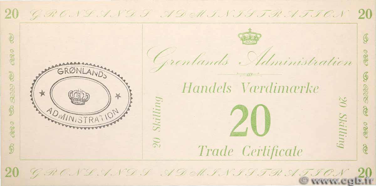 20 Skilling GROENLANDIA  1942 P.M10 SC+