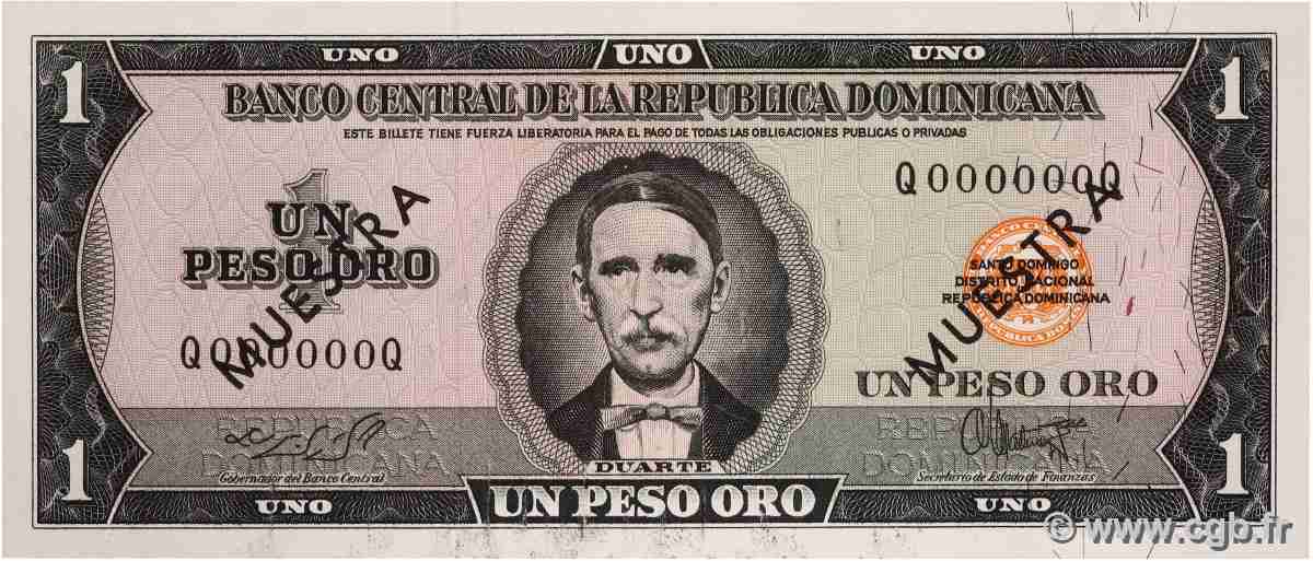 1 Peso Oro Spécimen DOMINICAN REPUBLIC  1964 P.099s1 UNC