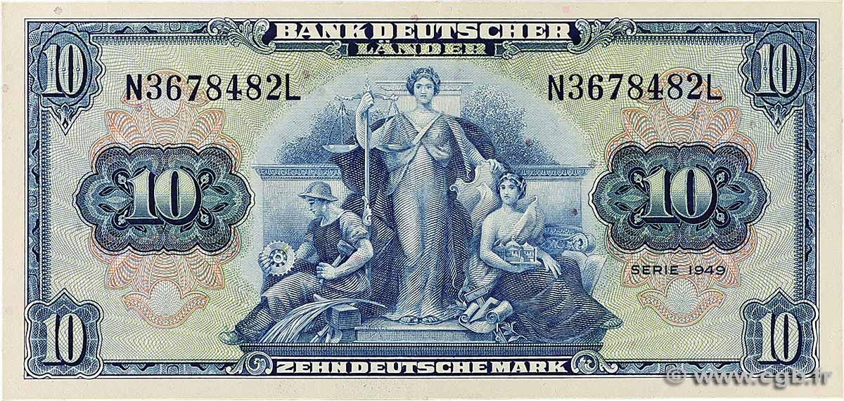 10 Deutsche Mark ALLEMAGNE FÉDÉRALE  1949 P.16a SUP