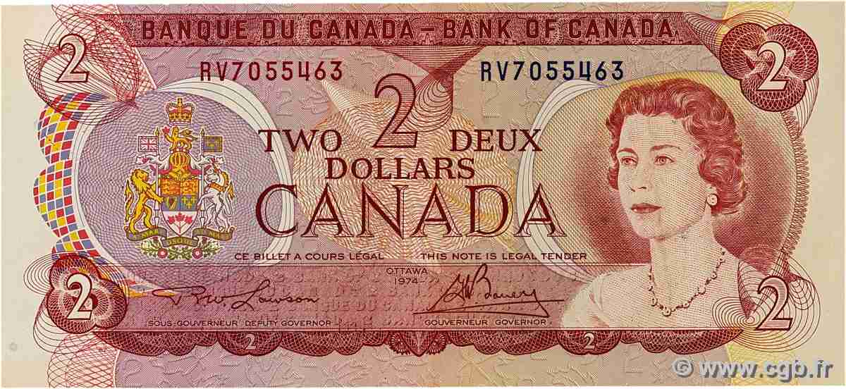 2 Dollars CANADA  1974 P.086a VF+