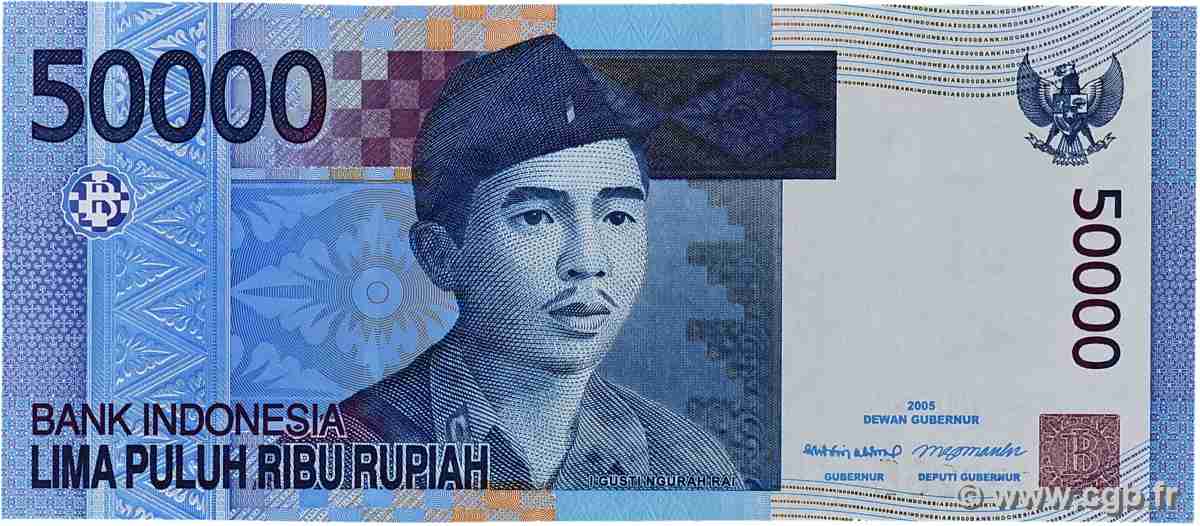 50000 Rupiah INDONESIA  2006 P.145b XF