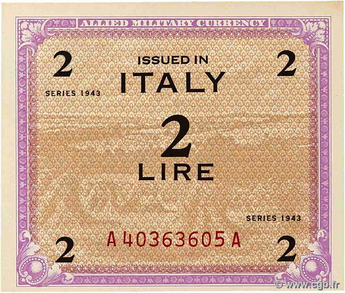 2 Lire ITALIE  1943 PM.11b SPL