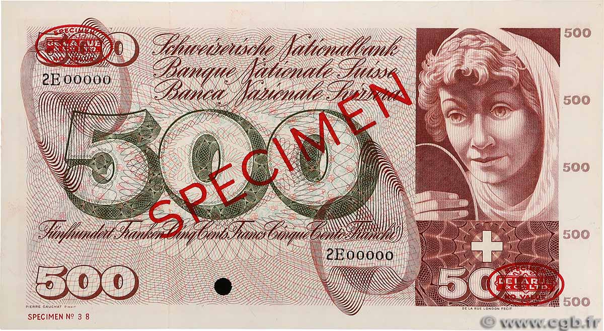 500 Francs Spécimen SUISSE  1961 P.51s fST