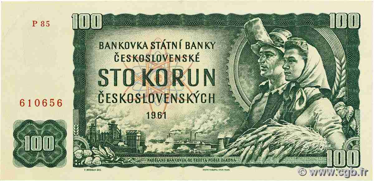 100 Korun TCHÉCOSLOVAQUIE  1961 P.091e TTB+