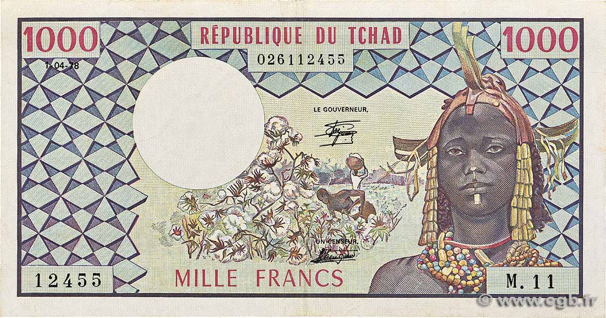 1000 Francs BEAC type 1973 CHAD  1978 A.279d VF