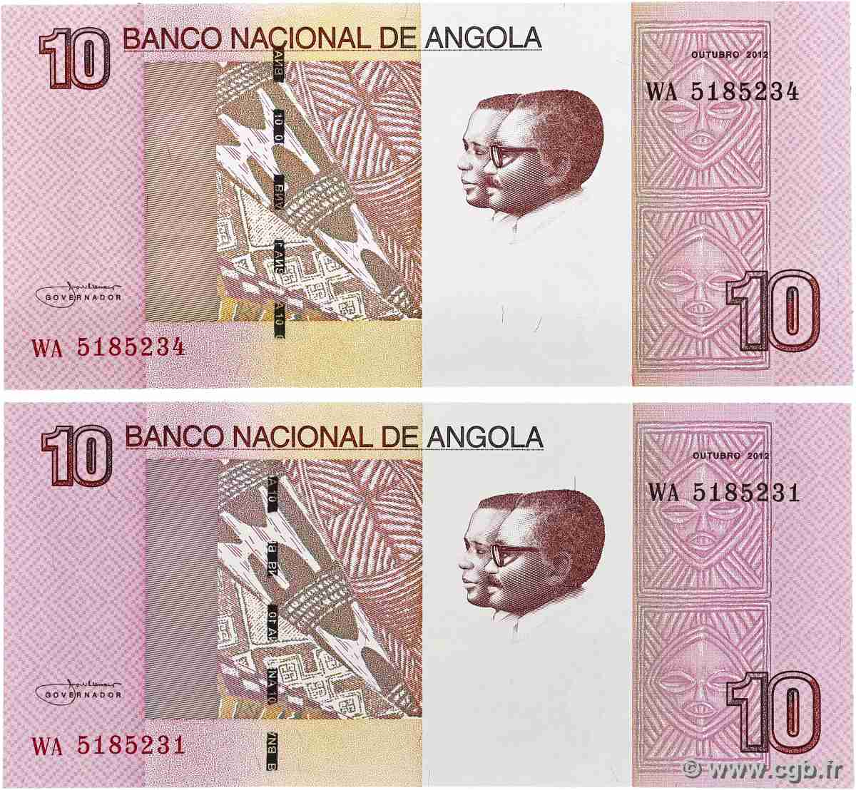 10 Kwanzas Lot ANGOLA  2012 P.151B ST