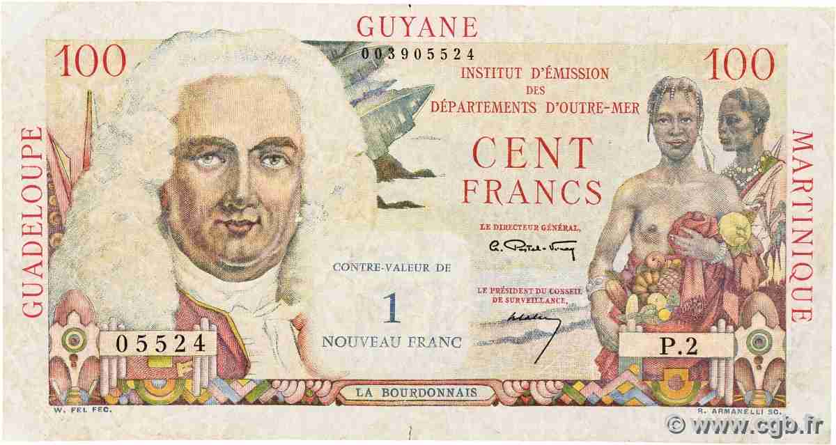 1 NF sur 100 Francs La Bourdonnais GUYANE  1961 P.29 B+