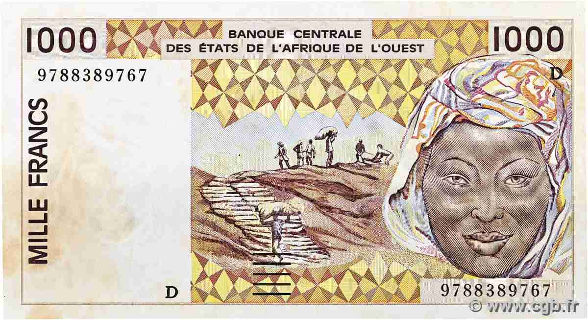 1000 Francs WEST AFRICAN STATES  1997 P.411Dg XF