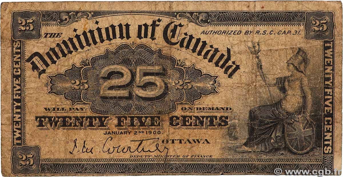 25 Cents CANADá  1900 P.009a RC