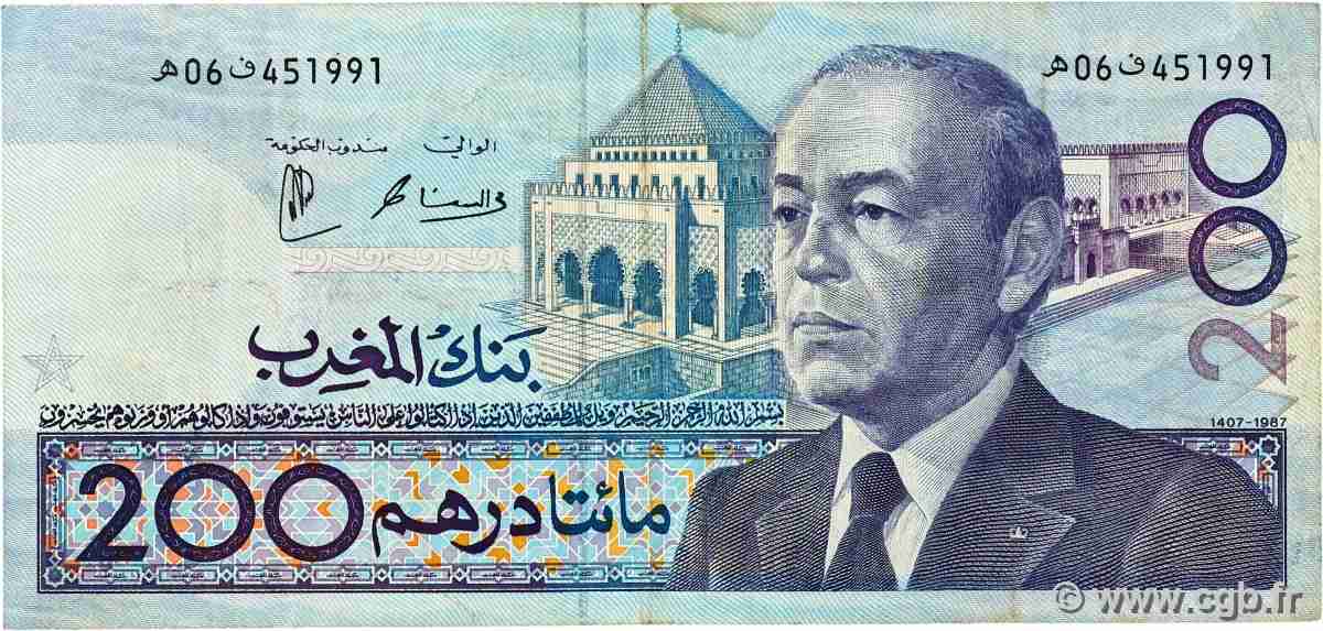 200 Dirhams MAROC  1987 P.66d TTB