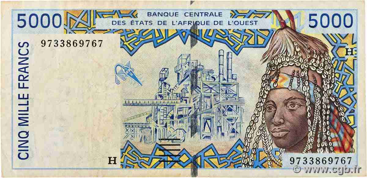 5000 Francs ÉTATS DE L&nbsp;AFRIQUE DE L&nbsp;OUEST  1997 P.613Hc TB