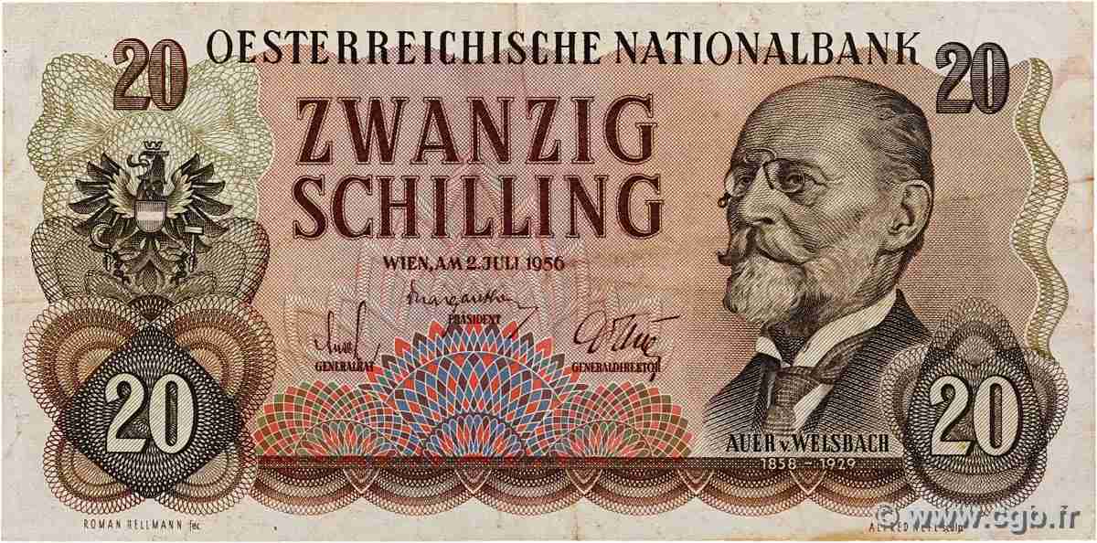 20 Schilling AUTRICHE  1956 P.136a TB