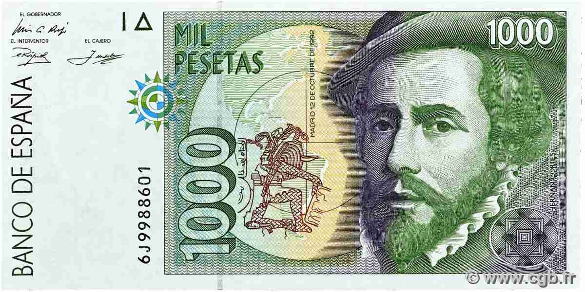 1000 Pesetas ESPAGNE  1992 P.163 SPL