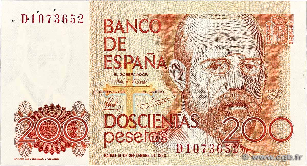 200 Pesetas ESPAGNE  1980 P.156 SUP