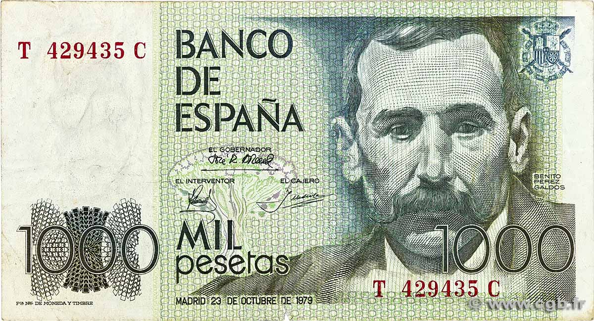 1000 Pesetas ESPAGNE  1979 P.158 TB+