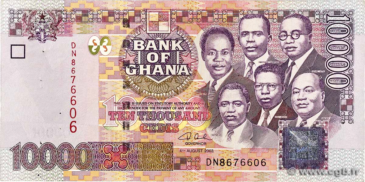 10000 Cedis GHANA  2003 P.35b TTB