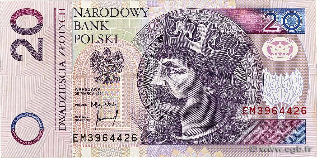 20 Zlotych POLOGNE  1994 P.174a TTB+