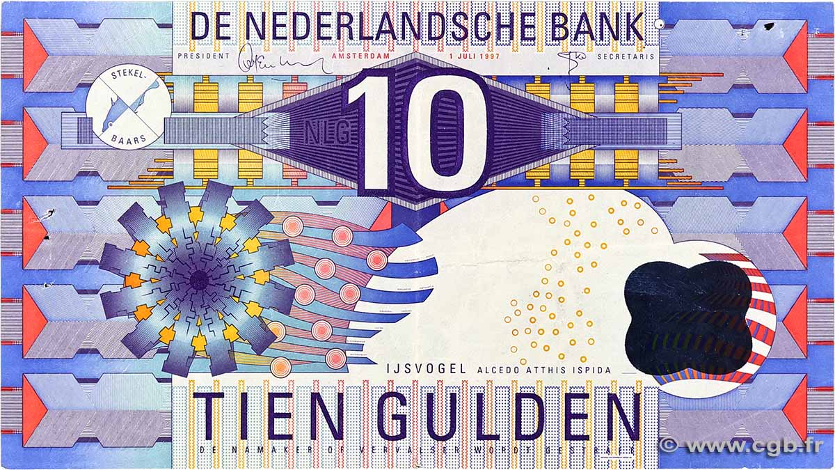 10 Gulden PAYS-BAS  1997 P.099 TTB