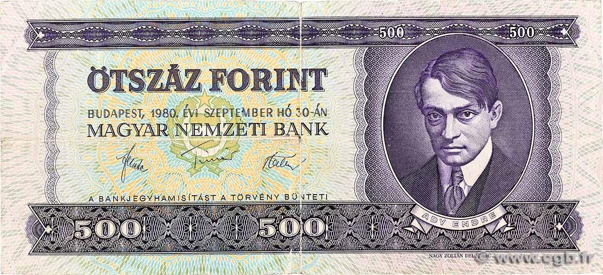 500 Forint HONGRIE  1980 P.172c B+