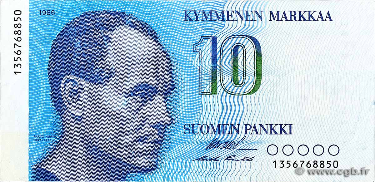10 Markkaa FINLANDE  1986 P.113a TTB+