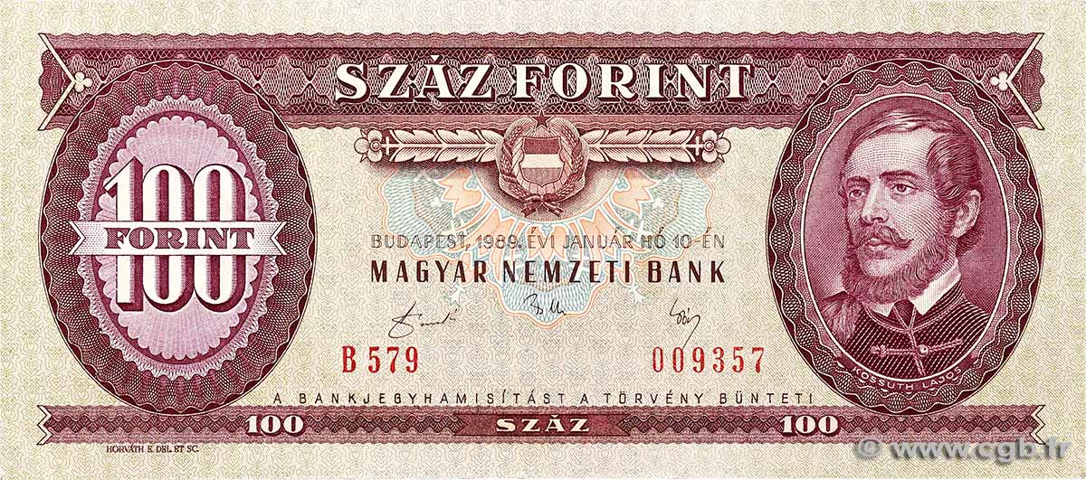 100 Forint HONGRIE  1989 P.171h TTB+