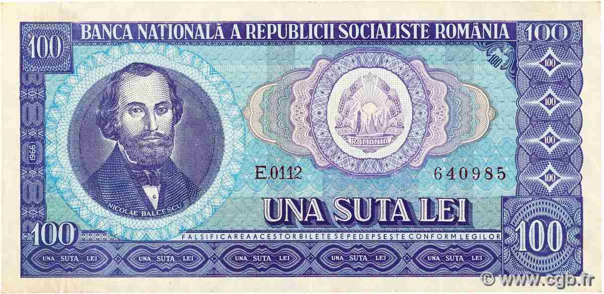 100 Lei ROUMANIE  1966 P.097a TTB+