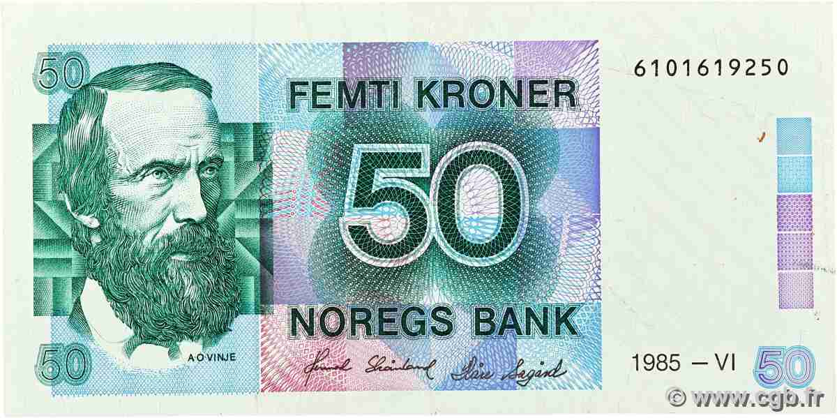 50 Kroner NORVÈGE  1985 P.42b TTB