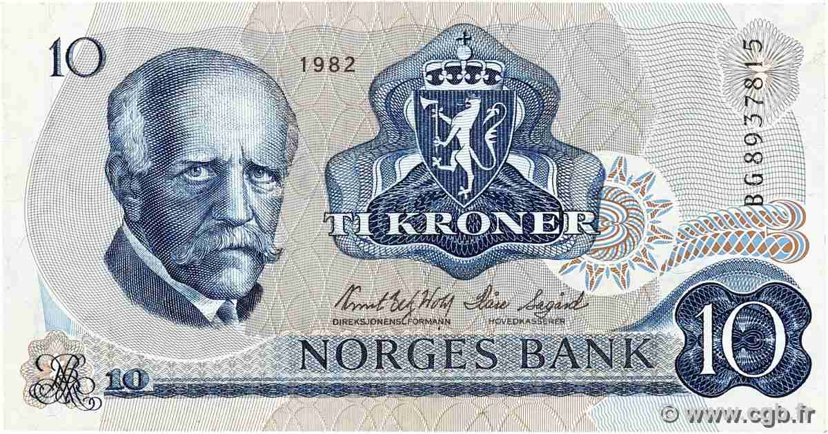 10 Kroner NORWAY  1982 P.36c VF
