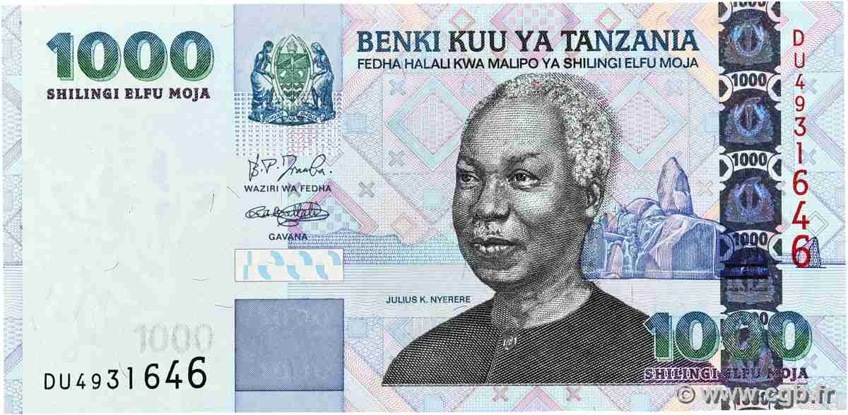 1000 Shilingi TANZANIE  2006 P.36b SUP+