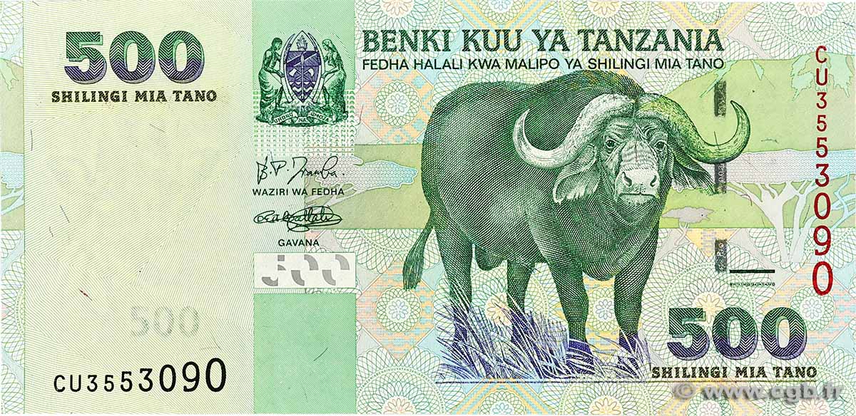 500 Shilingi TANZANIE  2003 P.35 SUP
