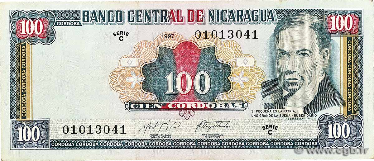100 Cordobas NICARAGUA  1997 P.187 TTB