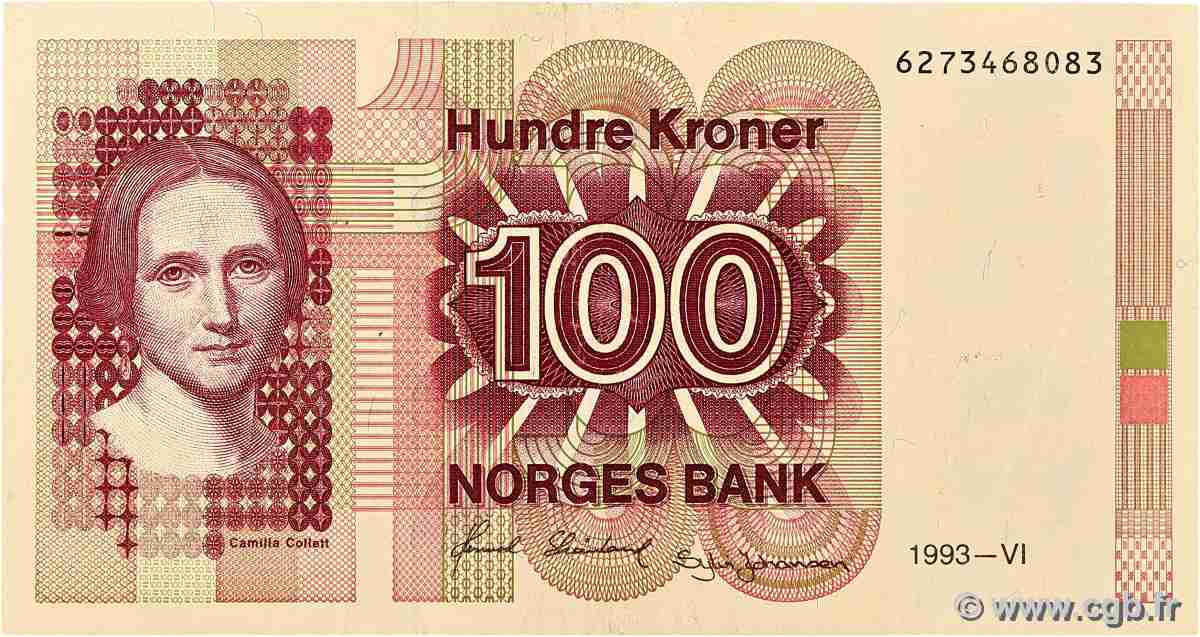 100 Kroner NORVÈGE  1993 P.43d TTB