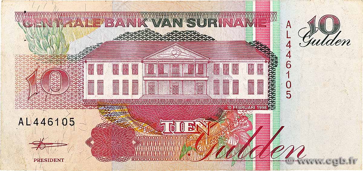 10 Gulden SURINAM  1998 P.137b VF+