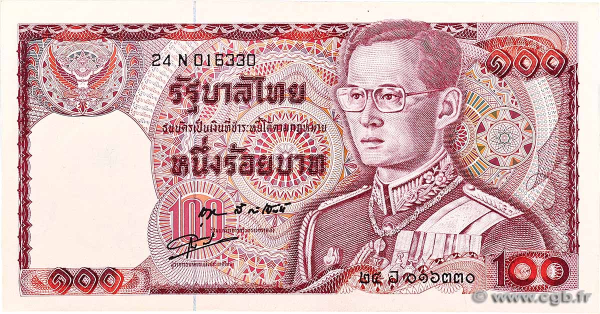 100 Baht THAILAND  1978 P.089 VF+