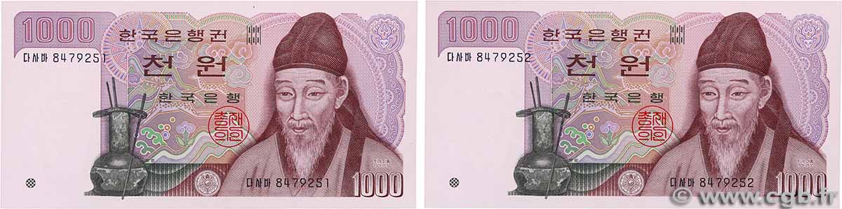 1000 Won Consécutifs SOUTH KOREA   1983 P.47 UNC