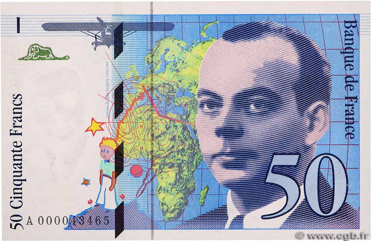 50 Francs SAINT-EXUPÉRY FRANCE  1992 F.72.01aA NEUF