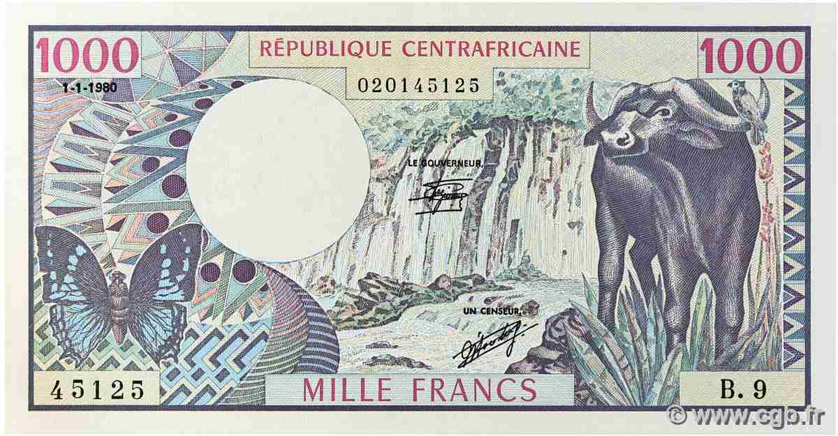 1000 Francs type 1980 CENTRAL AFRICAN REPUBLIC  1980 A.189a XF