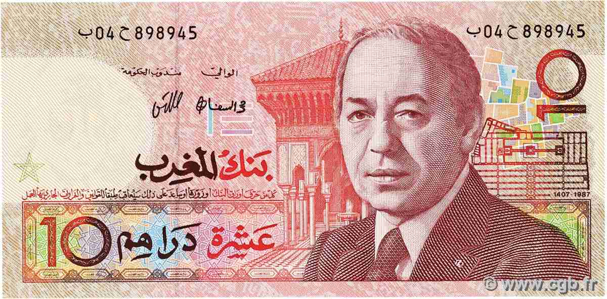 10 Dirhams MAROC  1987 P.60b pr.NEUF