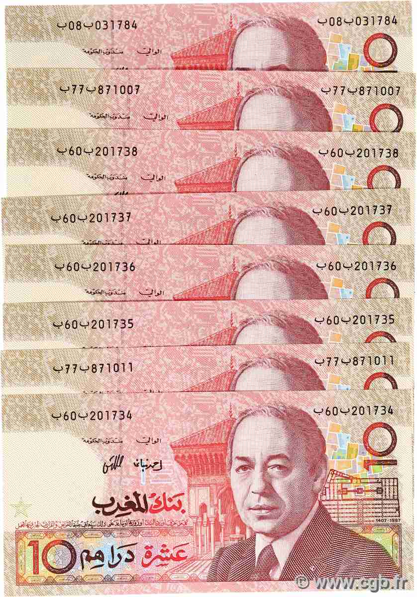 10 Dirhams Lot MOROCCO  1987 P.60b UNC-