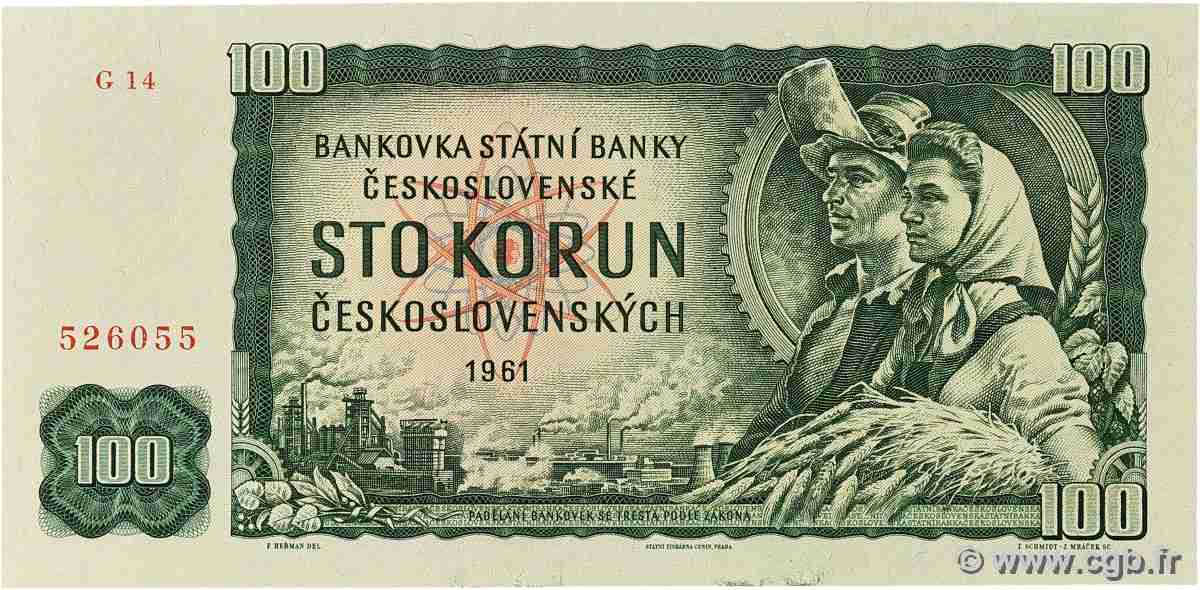100 Korun TCHÉCOSLOVAQUIE  1961 P.091k pr.NEUF