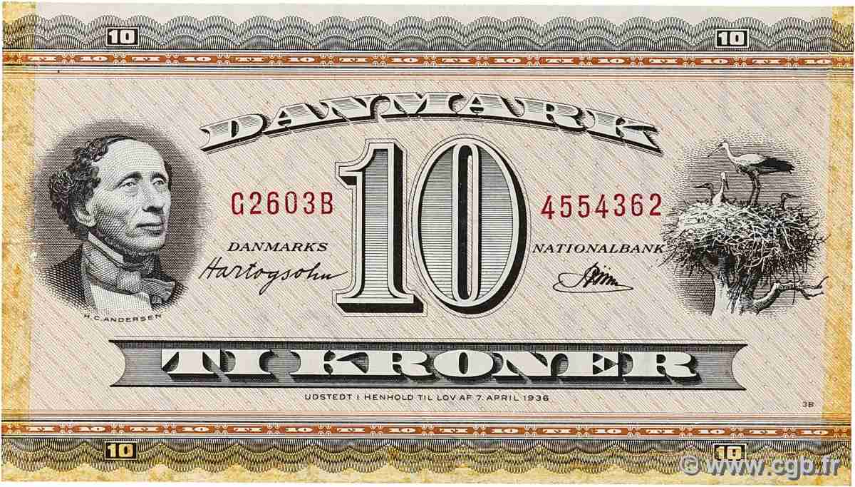 10 Kroner DINAMARCA  1960 P.044p MB
