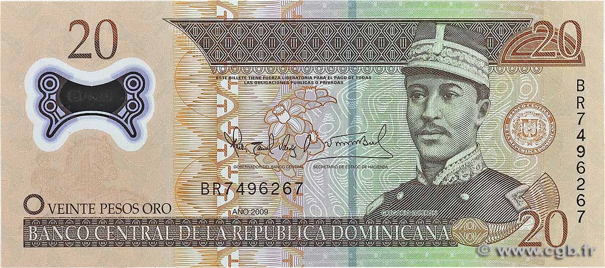 20 Pesos Oro RÉPUBLIQUE DOMINICAINE  2009 P.182 TTB+